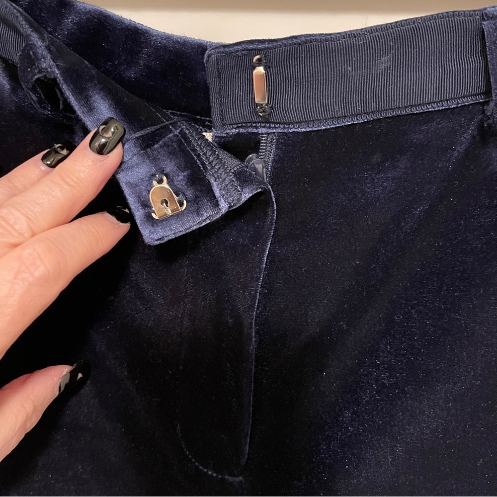 Lauren Conrad Runway Blue Velvet Shorts Floral Embroidered Coquette Boho Size 8 - Picture 5 of 13